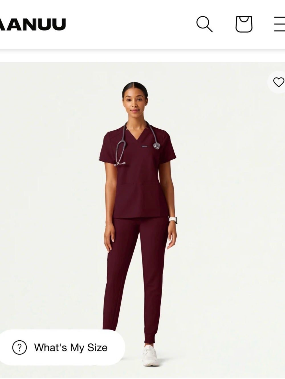 Jaanuu Women's Scrub Set in Burgundy